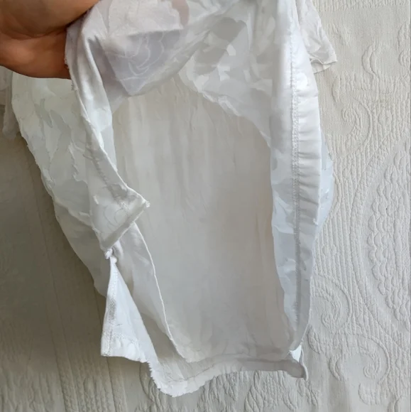 Rxb Sheer White Floral Tshirt Applique Flowers Embroidered Femme Goddess Spring - Picture 6 of 9